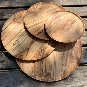 Assiettes en bois d'olivier sculptées à la main, petites, moyennes, grandes, taille personnalisée - Product Image 6