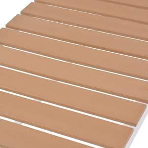 Chaise longue en aluminium blanc et marron avec structure WPC, élégante chaise longue d'extérieur pour la relaxation - Product Image 6