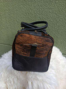 Sac de voyage en cuir de vachette personnalisé avec poils, sac de week-end, sac de sport, fermeture éclair de luxe, portable LHDB-0119 - Product Image 3