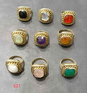 Bagues de doigt en laiton bohème de créateur RG-240823L155 à la main bijoux de fête de mariage indien à la mode Influence chrétienne - Product Image 1