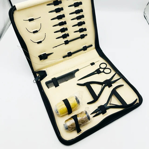 Kit professionnel d'extensions capillaires en acier inoxydable avec outils et pinces écologiques, couleur personnalisée pour l'installation et le retrait - Product Image 1