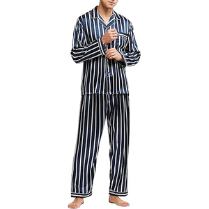 Ensemble de pyjama d'été pour homme, doux au toucher, à manches courtes, col rond, short à taille élastique, respirant et léger, pour la maison - Product Image 2
