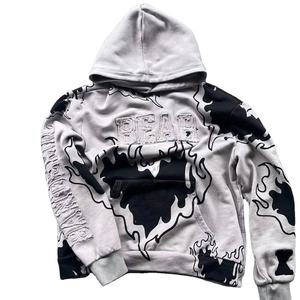 เสื้อฮู้ดสตรีทแวร์มาใหม่ ผ้าฝ้าย 100% ทรงโอเวอร์ไซส์ ไหล่ตก แห้งเร็ว ผ้าฟลีซกันยับ - Product Image 4