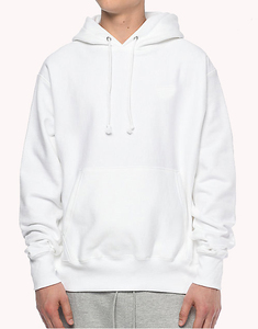 Sweat-shirt à capuche oversize blanc pour homme, manches régulières, couleur unie, décontracté, 100% coton - Product Image 6