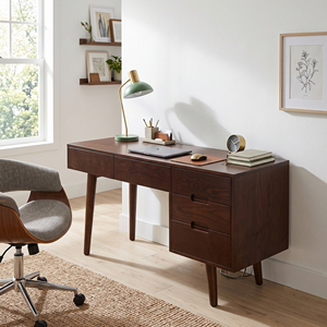 Bureau de direction moderne de luxe en chêne avec 2 tiroirs et armoire de rangement – Mobilier de bureau durable pour la maison, le bureau ou l'appartement - Product Image 6