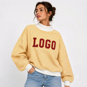 Women Boxy Fleece <b>Mock</b> <b>Neck</b> Sweatshirt Oversized Long Sleeve Pullover Cozy Casual Fashion Lounge Wear Winter <b>Top</b> - Product Image 1