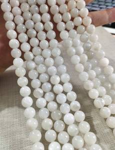 Cuentas redondas de labradorita natural de alta calidad, con destellos blancos, para la elaboración de joyería. - Product Image 6