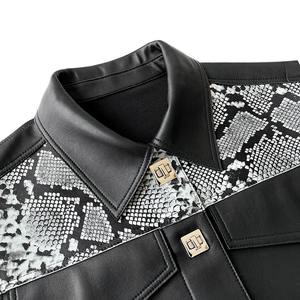 Veste de moto en cuir véritable et toile imperméable pour femme, noire, classique, vintage, confortable, écologique et respirante, en promotion - Product Image 4