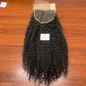 Hot burmese 22 inches swiss HD <b>lace</b> <b>closure</b> 6x6 super thick end Raw Human Hair Cuticle Aligned Hair from Vietnam - Product Image 2