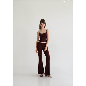 Ensemble deux pièces athleisure moderne pour femme, débardeur extensible et pantalon évasé ET3508 – Tenue décontractée pour la maison et le streetwear - Product Image 4