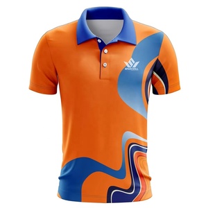 Camiseta Polo Deportiva Personalizada para Hombre, con Degradado Rojo, Azul y Rosa, Diseño Geométrico, Manga Corta, Secado Rápido, Tejido de Poliéster - Product Image 2