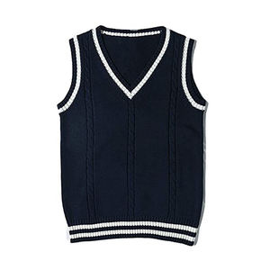 Gilet sans manches en tricot à col en V pour garçons, filles et adolescents, modèle OEM 2026 personnalisé pour l'école, fabriqué par TRIOTAKE INDUSTRY - Product Image 6