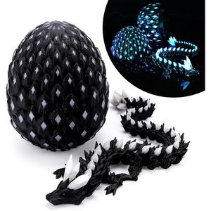 Œufs de dragon imprimés en 3D, animaux articulés, jouet anti-stress, jouet lumineux qui brille dans le noir, jouet lumineux bleu - Product Image 2