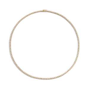 Lab Grown Diamond Brilliant Cut Tennis <b>Necklace</b> 14K 18K <b>Solid</b> Gold Bezel Set 17 Inch Continuous Eternity Choker IGI Certified - Product Image 6