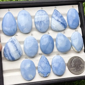 Lot de cabochons d'opale bleue naturelle en vrac en gros de pierres précieuses d'opale bleue mélangent forme et taille pour bijoux en gros - Product Image 3