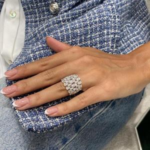 Marquise & Pear Cut <b>Diamond</b> Wide Band <b>Ring</b> Solid Gold Statement <b>Ring</b> Luxury Cocktail <b>Ring</b> Elegant Bridal Jewelry Gift For Her - Product Image 4
