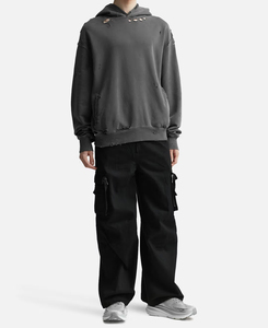 เสื้อฮู้ดดี้ผู้ชาย สไตล์สตรีทแวร์ แบบดิสเทรส - Product Image 6