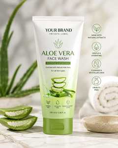 Gel Nettoyant Visage Apaisant et Rafraîchissant à l'Aloe Vera – Hydratant et Doux pour la Peau – Marque Blanche 100 ml – Pour Tous Types de Peau - Product Image 1
