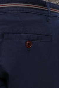 Pantalones Cortos Largos 2026 para Hombre, Azul Marino, Estilo Oxford Bermuda con Cordón y Cierre de Cuentas, Cintura Media, Casual - Product Image 4