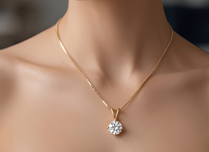 จี้เพชรแล็บโกรว์ทรงบริลเลียนท์วินเทจทองคำขาว 18K |   เครื่องประดับชาร์มแบบฝังเพชรสำหรับผู้หญิง ของขวัญแต่งงาน ใช้ได้ทุกวัน - Product Image 3