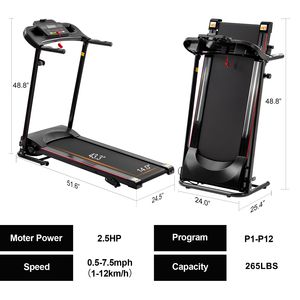 Cinta de correr plegable eléctrica 2.5HP 12 KM/H para Bluetooth portavasos de música Sensor de frecuencia cardíaca interior gimnasio en casa ejercicio Fitness - Product Image 4