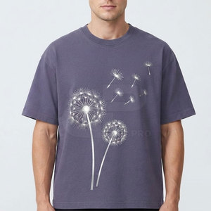 Camiseta con estampado reflectante para hombre, camiseta de algodón de primera calidad, informal, con cuello redondo, transpirable, ropa de calle, moda, uso diario, esencial - Product Image 3