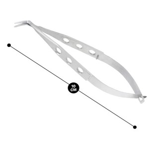 Ciseaux de micro-transplantation corneenne courbés à droite en acier inoxydable, instruments chirurgicaux ophtalmiques - Product Image 3