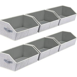 6-Packs <b>Large</b> Closet Shelf Organizer Handles Fabric Trapezoid Storage <b>Bins</b> Collapsible Closet Organizers <b>Bin</b> Closet <b>Bins</b> - Product Image 1