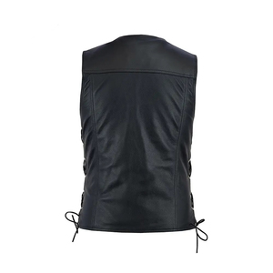 High Street Men's Genuine Leather <b>Vests</b> Handmade Distressed Windproof Breathable Reversible Casual OEM Winter Eco-Friendly - Product Image 2