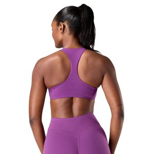Purple Women's High <b>Support</b> Racerback Sports Bra Breathable Workout <b>Crop</b> <b>Top</b> for Yoga Gym Running Fitness Training Activewear - Product Image 2
