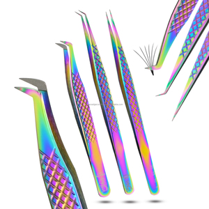 lash extension tweezers fiber tip eyelash tweezers 45-degree pro lash isolation <b>tool</b> with Stainless Steel Grafting Volume <b>Tool</b> - Product Image 1