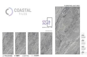 FLORENTINE BIANCO 9mm Azulejos de porcelana pulida 600x1200MM / 24X48 Diseño clásico moderno Azulejos de ladrillo refractario Premium Certificado-CE - Product Image 3