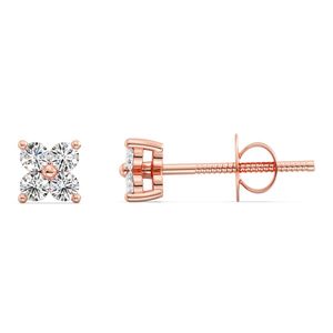Lab Grown Diamond 4 <b>Stone</b> Stud Earrings - Product Image 6