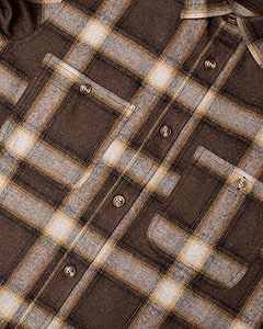 Chemises en flanelle pour hommes, coton et polyester, col montant, manches longues, coupe décontractée, boutonnées, à carreaux, vêtements de travail respirants - Product Image 3