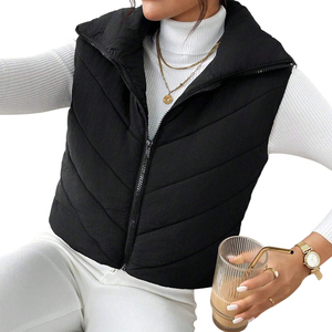 puffer vests fashion fall winter women clothes coat fashion puffer sleeveless <b>jacket</b> new color women customized puffer vest - Product Image 4