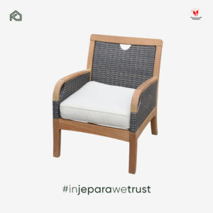 Natural Teak Wood Leisure Sofa Chair with Cotton <b>Liner</b> White Cushion Modern Lounge Chair for Living Room and Hotel Furniture - Product Image 2