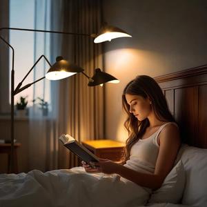 Lampe sur pied moderne noire en forme d'arc avec abat-jour en verre pour éclairage de lecture à côté du canapé - Product Image 5