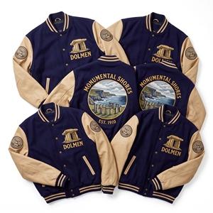 Wholesale Letterman Jacket Black Wool Varsity <b>Coat</b> Earthwork Horizons <b>Long</b> Barrow Embroidery Tan <b>Leather</b> Sleeves Bomber - Product Image 4