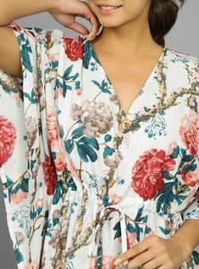 Vestido Kaftan de Algodón Hecho a Mano en India, Ligero, Estilo Boho, para la Playa - Product Image 2