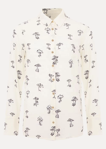 Women's Printed Office Casual Summer Nonwoven Breathable Washable Long Sleeve Button Down Shirt - Product Image 5