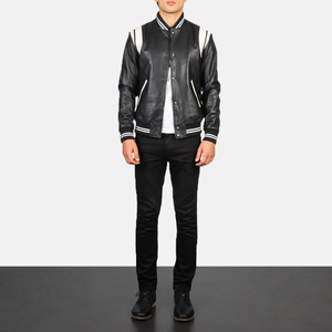 Veste universitaire pour homme, manches en cuir véritable et mélange de laine, veste universitaire pour garçons, veste universitaire de collège - Product Image 5