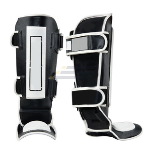 Protège-tibias et protège-pieds en cuir de vachette véritable pour MMA, Kickboxing, Muay Thai et Boxe - Product Image 4
