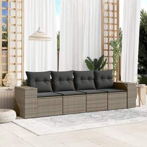 Conjunto de Sofás Modulares Grandes de Ratán PE Gris para Jardín, Colección Premium de Muebles para Exteriores - Product Image 1