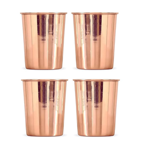 FAIZA CRAFT Verre à boire en cuivre pur, robuste et durable, épais et solide, couleur personnalisée, pour la décoration de table de mariage et de fête, prix de gros - Product Image 1