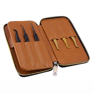 Estuche Organizador Portátil con Cierre para Pinzas de Extensión de Pestañas, Bolsa Protectora con Múltiples Ranuras para Herramientas de Pestañas - Product Image 1
