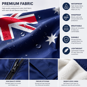Chaqueta Parka Larga Personalizada con la Bandera Australiana, Impermeable, Cortavientos, con Capucha y Forro Polar, para Cambiarse en la Playa y Deportes al Aire Libre - Product Image 5