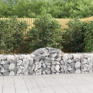 Ensemble de 2 grands paniers en métal galvanisé argenté robustes, collection de paniers gabions - Product Image 1