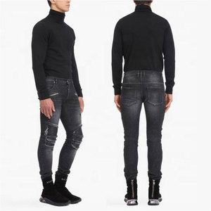 Pantalon en jean déchiré coupe slim tendance pour homme, de haute qualité, confortable et extensible, idéal pour l'automne - Product Image 2