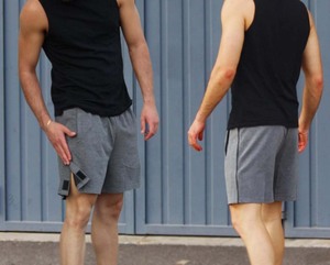 Pantalones cortos de algodón y elastano grises para hombre, con cintura elástica y bolsillos laterales, pantalones cortos informales transpirables para gimnasio, Fitness, ropa de calle - Product Image 5