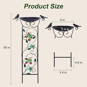 Fabricant OEM – Bain d'oiseaux décoratif en fer élégant avec finition raffinée pour applications d'alimentation des oiseaux en extérieur dans les jardins – Magnifique - Product Image 2